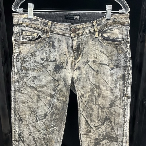 David Kahn- gray jeans with gold metallic covering - Picture 4 of 7